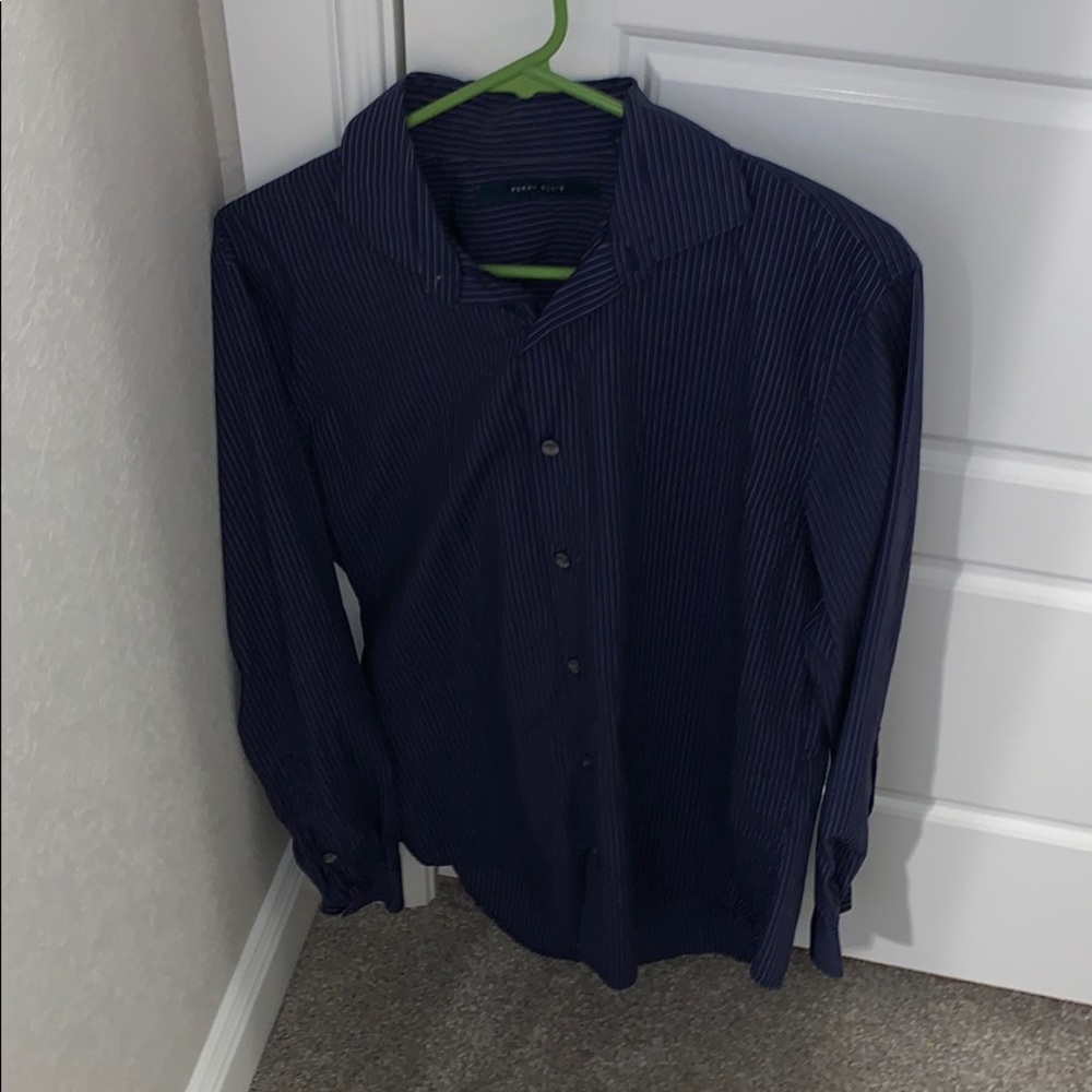 Perry Ellis navy blue dress shirt
